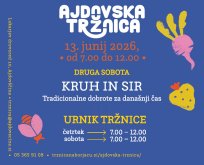Na Ajdovski tržnici v soboto 13.junija sir in kruh.