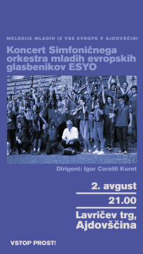 Vabilo na koncert filharmoničnega orkestra mladih nadarjenih evropskih glasbenikov 