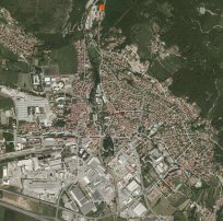 Lokacija dnevnega centra za starejše Hiša dobre volje je v Palah označena z oranžno barvo. 