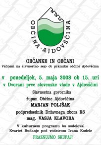 Plakat - 5. maj, praznik občine Ajdovščina 2008