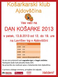 Plakat dan košarke, september 2013