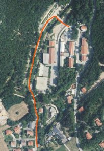 Območje zapore na Vilharjevi ulici.